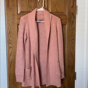 Long pink sweater